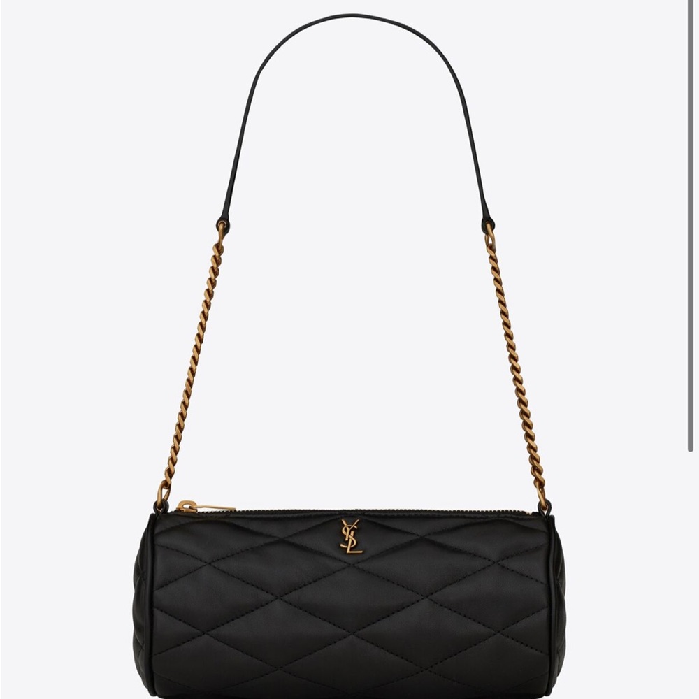 Yves Saint Laurent Black Quilted Bag with Gold Chain